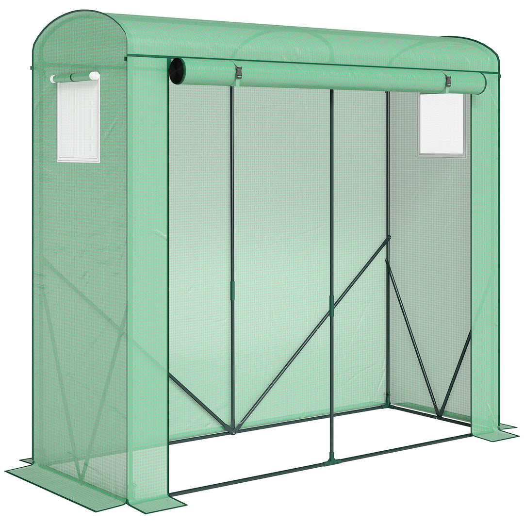 Mini Greenhouse, Garden Tomato Growhouse with Roll-Up Door and 2 Mesh 