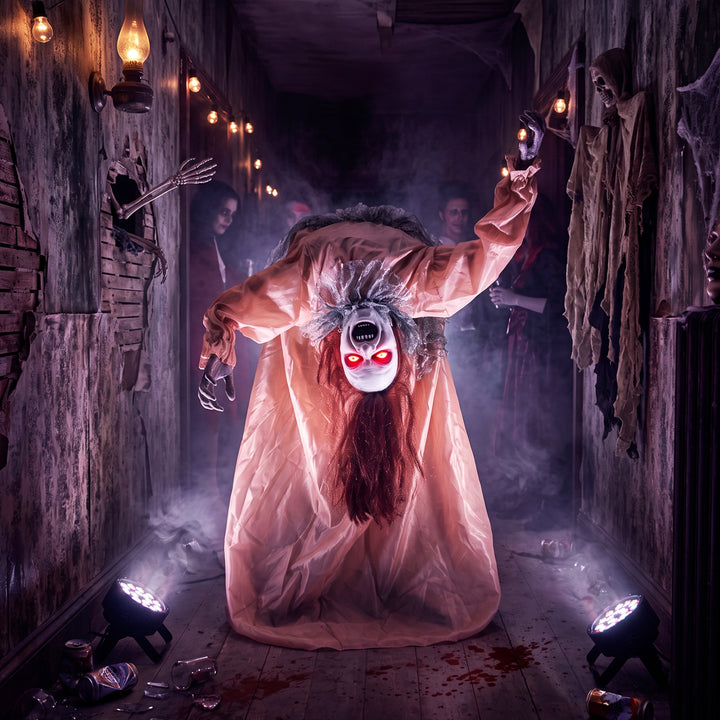 Animated Halloween Ghost, Halloween Animatronics with Creepy Screams, 