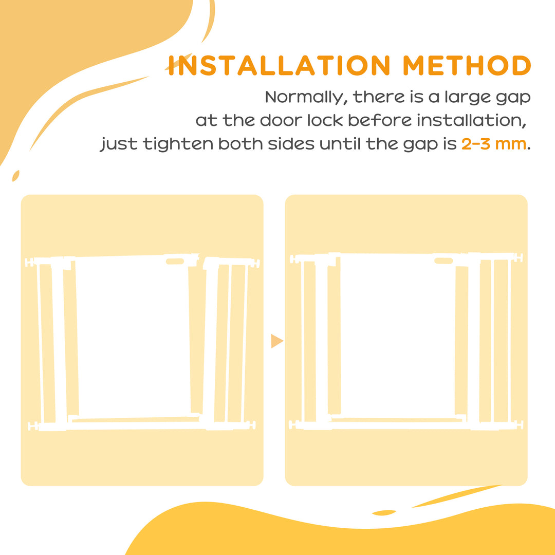 MCL Pressure Fit Safety Gate, for Staircases, Hallways, Doorways w/ Extensions Kit, 75-103CM Adjustable Width - Black
