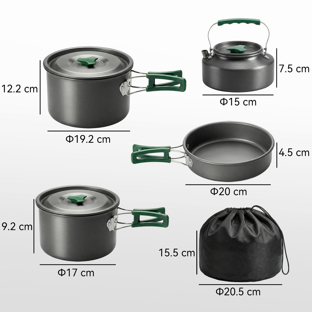 Camping Cookware Set for 4-5 People, Lightweight Aluminium Camping Coo