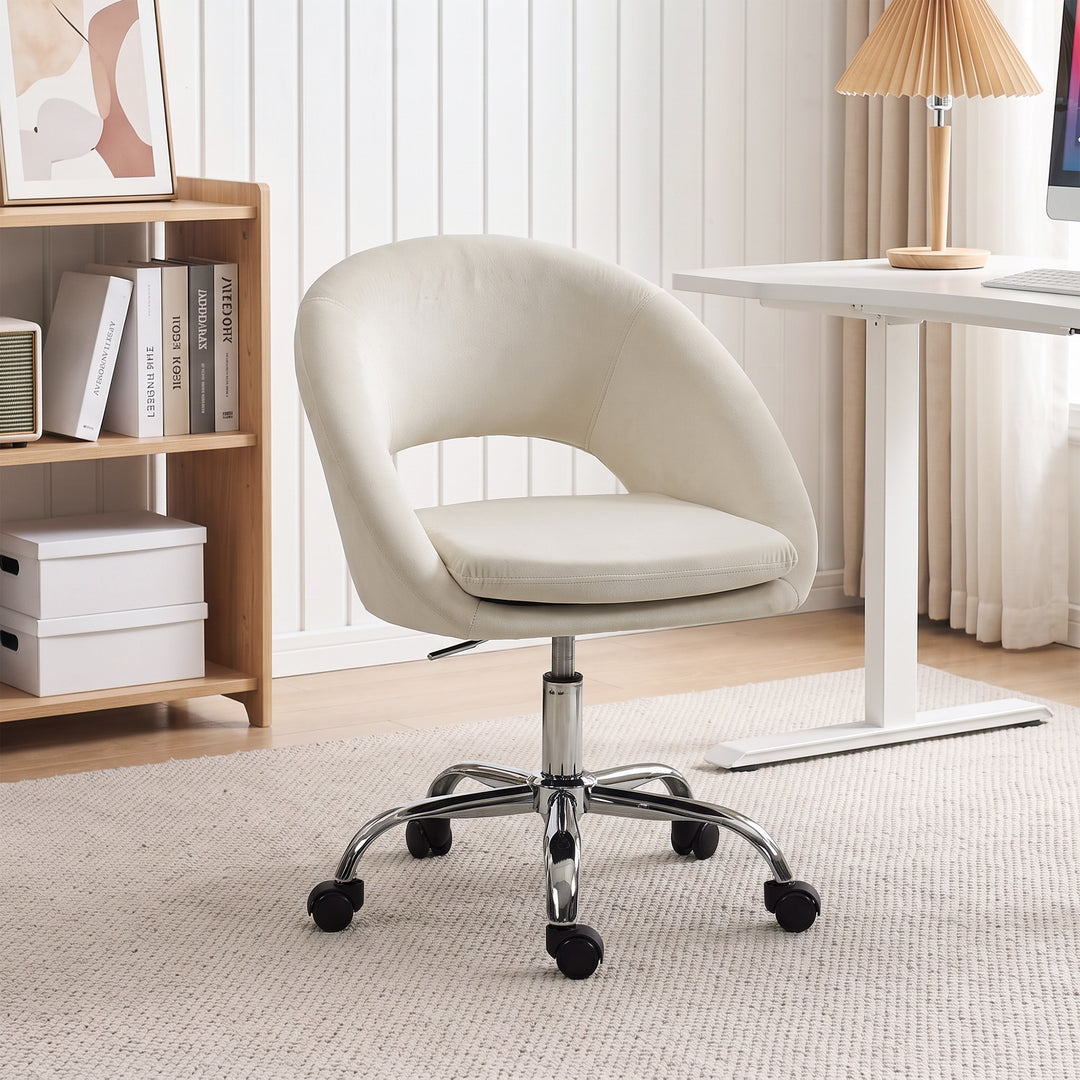 Velvet Desk Chair, Modern Office Chair with Height-Adjustable - view 2