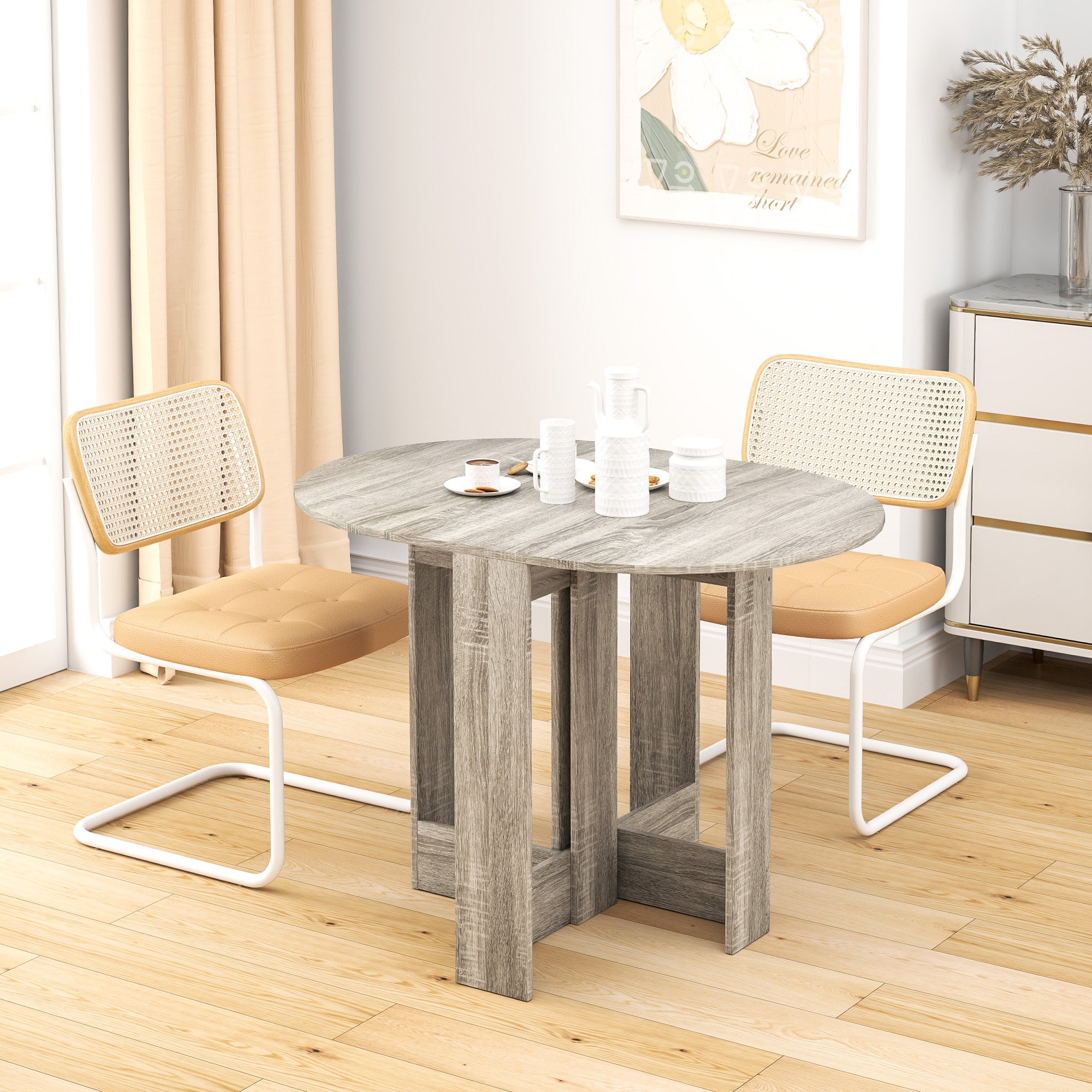 Space-saving Drop Leaf Table, Folding Dining Table for Small Space, Ki ...