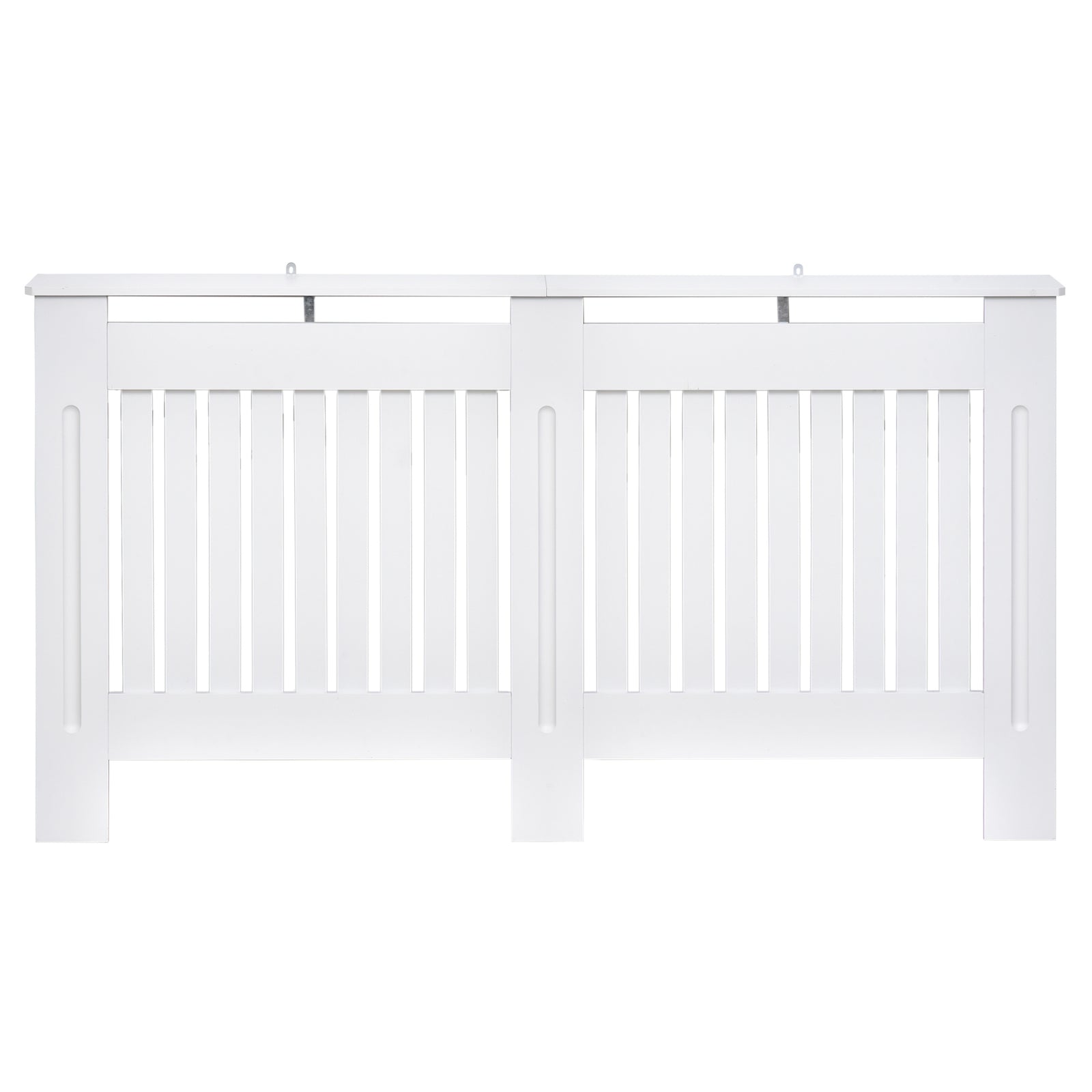 Slatted Radiator Cover Painted Cabinet MDF Lined Grill in White (152L x 19W x 81H cm)