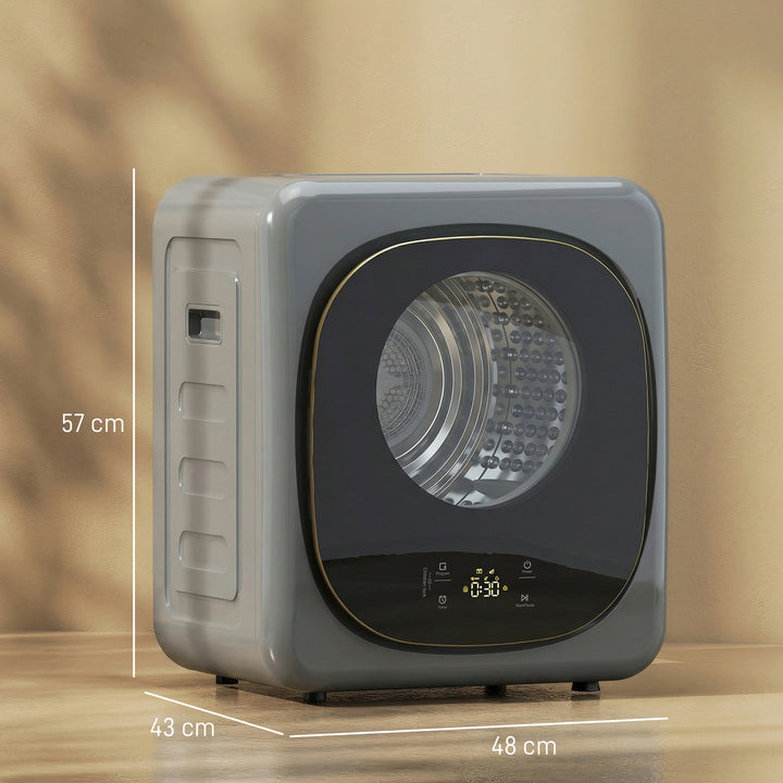 4kg Vented Tumble Dryer with 5 Drying Mode, 800W Compact Freestanding 