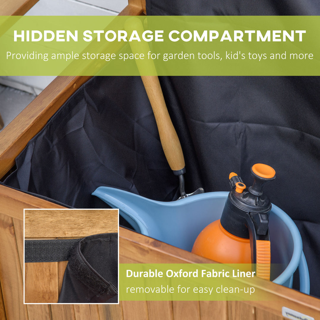 MCL Two-Seater Wooden Storage Bench - Natural Finish