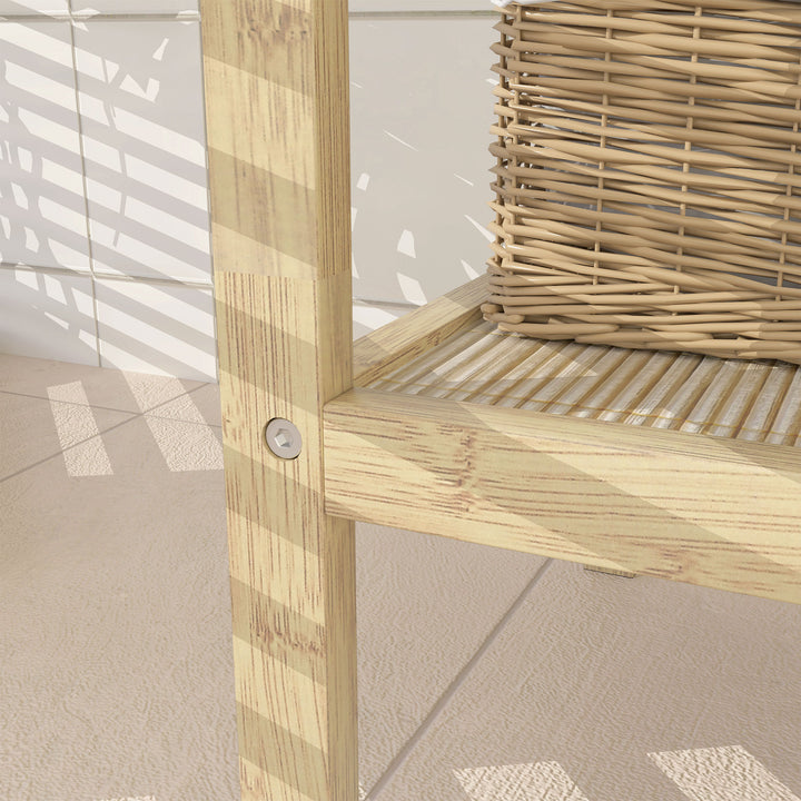 Three-Tier Bamboo Bathroom Shelf - Natural Finish
