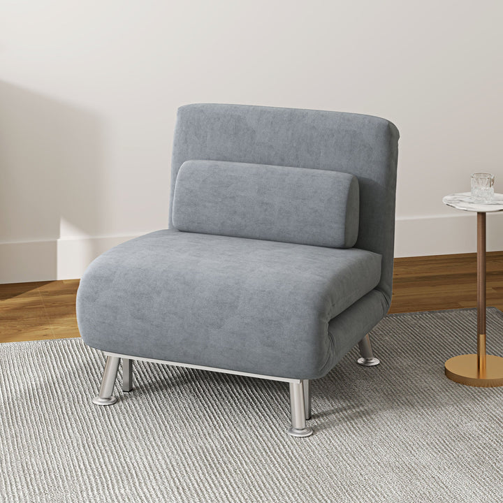 Single Velvet-Feel Sleeper Chair