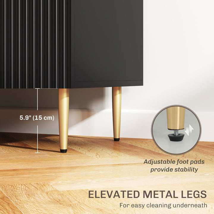 MCL 2-Door Sideboard with 3 Drawers and Adjustable Shelves - Black