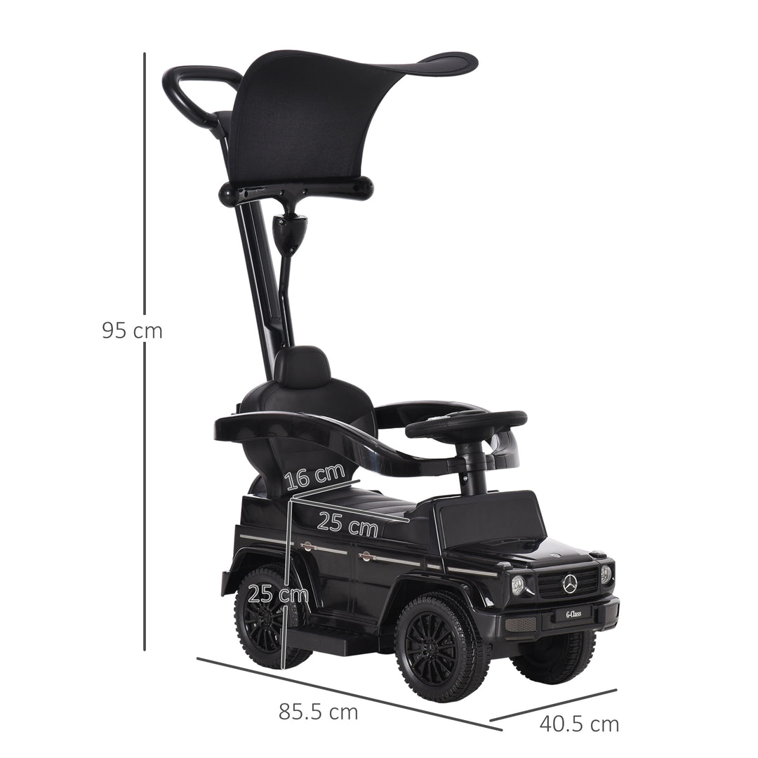 MCL 3 in 1 Kids Children Ride on Push Car Toddler Sliding Car G350 Licensed Walker Foot to Floor Slider Push-Along with Horn Steering Wheel NO POWER Manual, Black