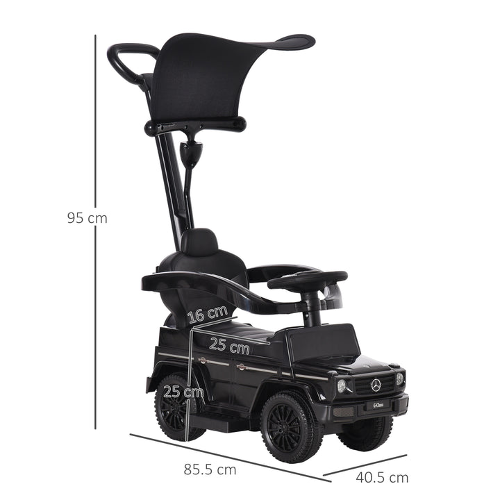 MCL 3 in 1 Kids Children Ride on Push Car Toddler Sliding Car G350 Licensed Walker Foot to Floor Slider Push-Along with Horn Steering Wheel NO POWER Manual, Black