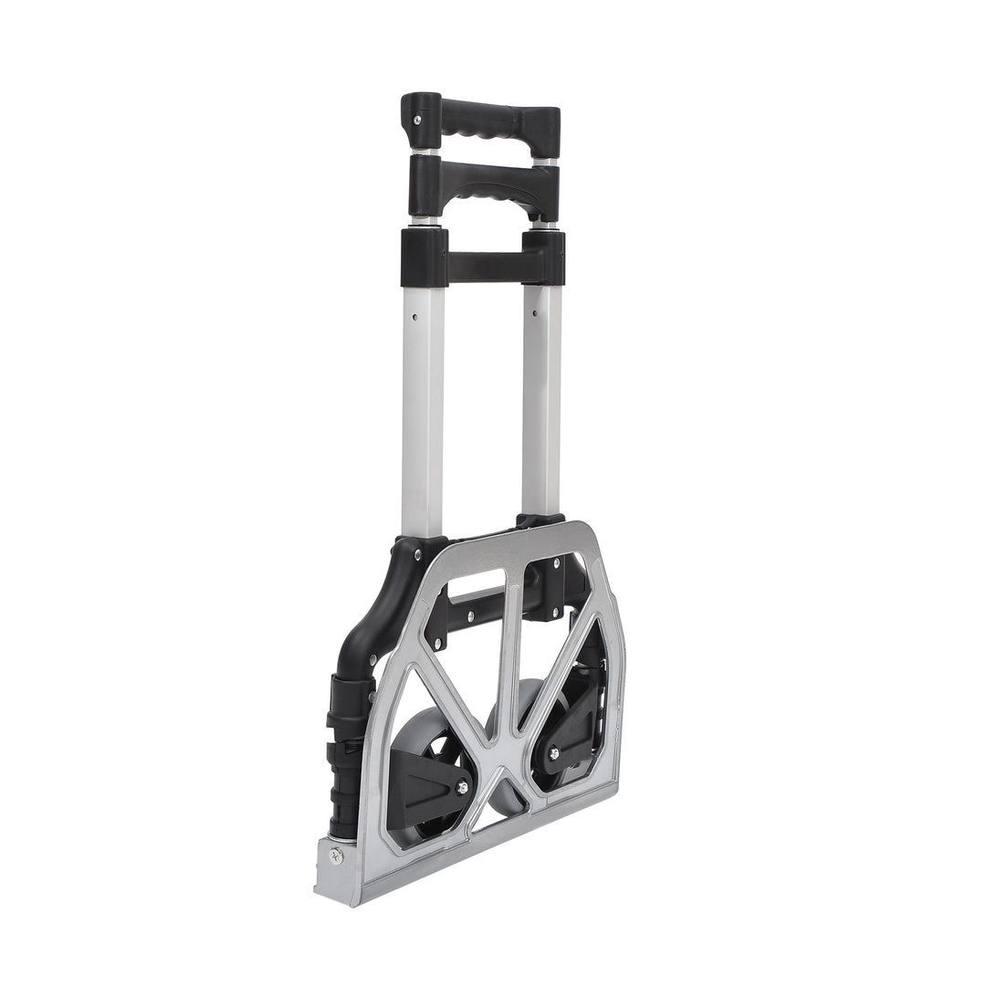 MCL Aluminium Folding Hand Truck Trolley, Heavy Duty Foldable Sack Cart with Adjustable Telescoping Handle, 70KG Load Capacity