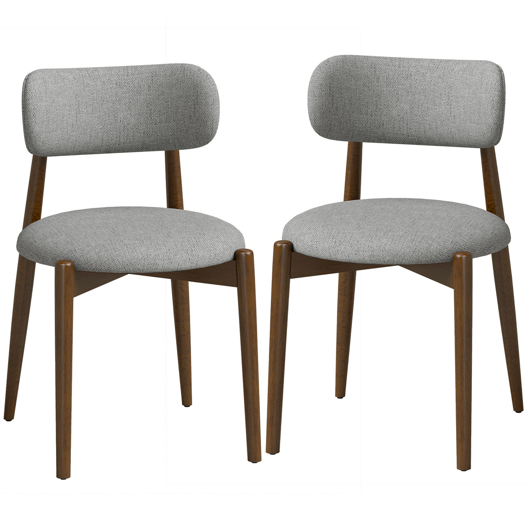 Dining Chairs Chenille Upholstered Kitchen Chairs Curved Backrest - Grey