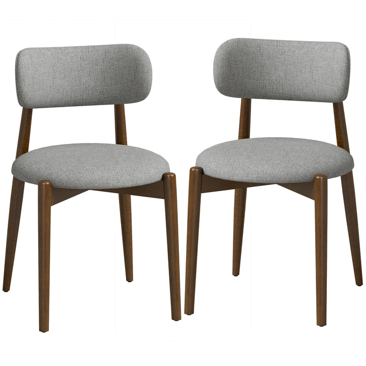 Dining Chairs Chenille Upholstered Kitchen Chairs Curved Backrest - Grey