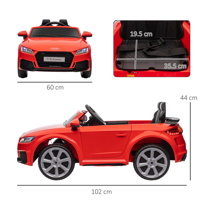MCL Kids Licensed Audi TT Ride-On Car 12V Battery w/ Remote Suspension Headlights and MP3 Player 3km/h Red