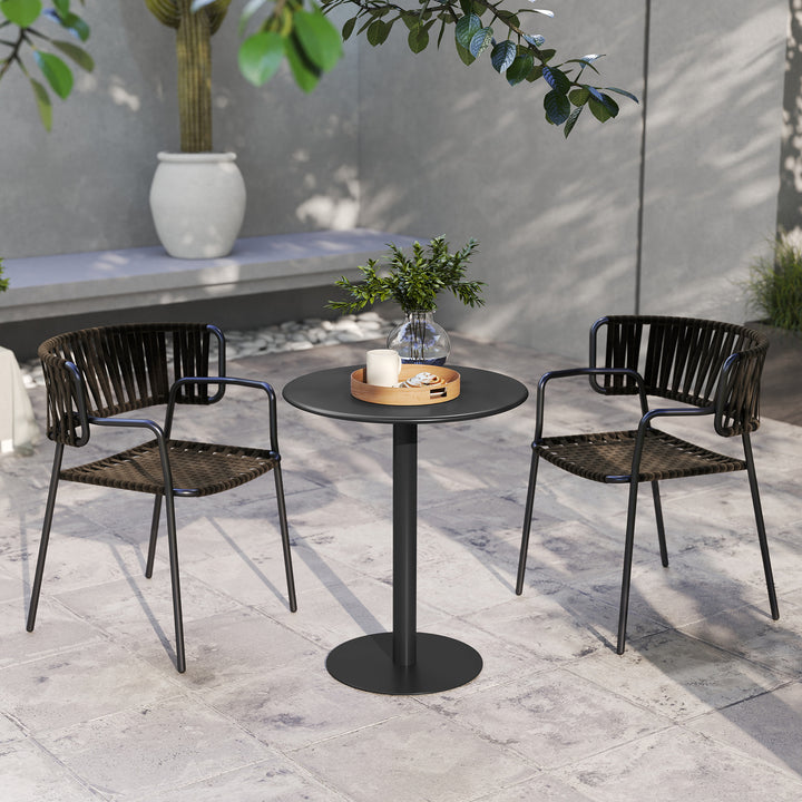 Dining Table, Round Kitchen Table with Steel Base for Living Room, Dining Room, 60 x 60 x 72cm