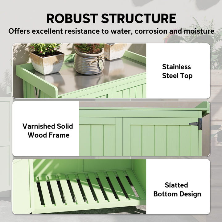 Wooden Garden Shed, Garden Tool Storage Shed with Hinged Roof and Shel