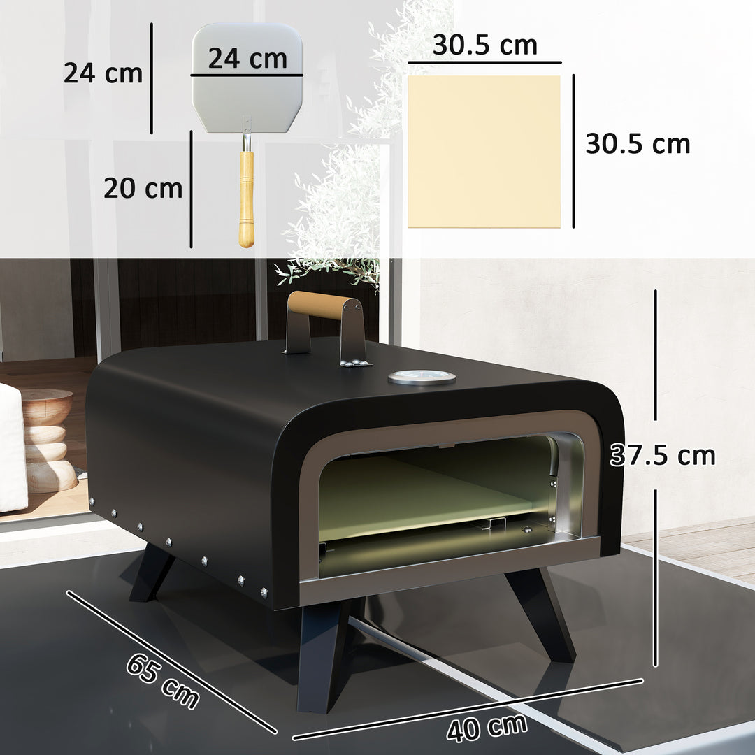 Gas Powered 12" Pizza Oven - Black