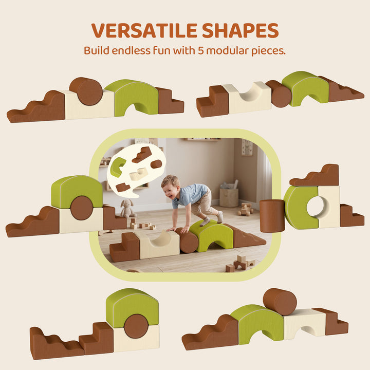 Toddlers Climbing Toys, 5-Piece Foam Climbing Blocks with Non-Slip Bot