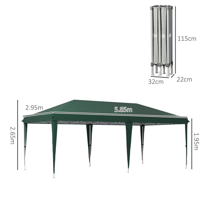 6 x 3 m Pop-Up Steel Frame Gazebo - Green