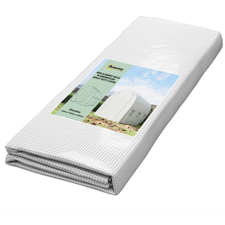 MCL 3 x 2 x 2m Polytunnel Greenhouse Replacement Cover ONLY Winter Garden Plant PE Cover for Tunnel Walk-in Greenhouse with Roll-up Windows Door Outdoor, White