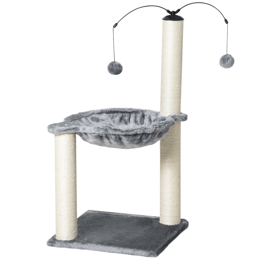 83cm Cat Tree Tower for Indoor Cats w/ Sisal Scratching Post Hammock Hanging Toy Activity Centre - Grey