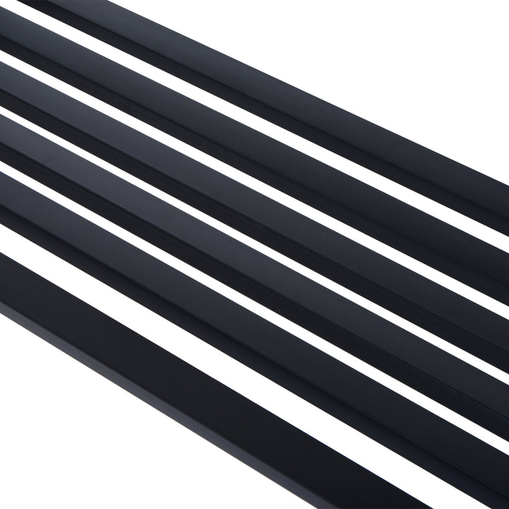 127L x 60W x 85H cm Powder Coated Garden Bench for Patio Backyard, Steel-Black
