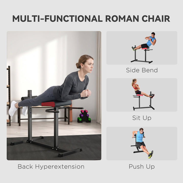 Back Extension Roman Chair, Hyperextension Bench with Adjustable Leg R