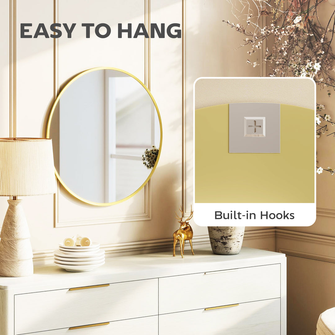 61cm Decorative Wall Mirror for Bedroom Living Room, Modern Round Bath
