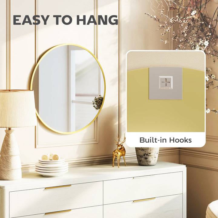 61cm Decorative Wall Mirror for Bedroom Living Room, Modern Round Bath