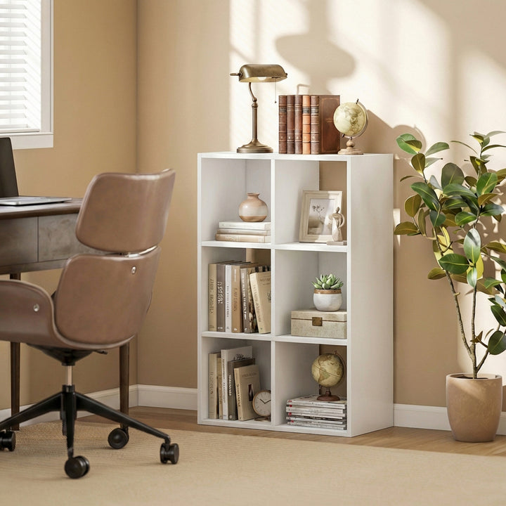 Industrial Style Storage Shelf, Bookcase, Bookshelf with 6 Compartment