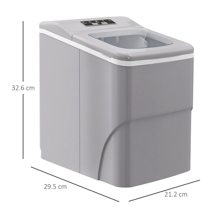 HOMCOM Portable Ice Maker Countertop, Bullet Ice Cube Machine, 9 Ice Cubes per 8 Minutes, Automatic Cleaning, Visible Window Scoop