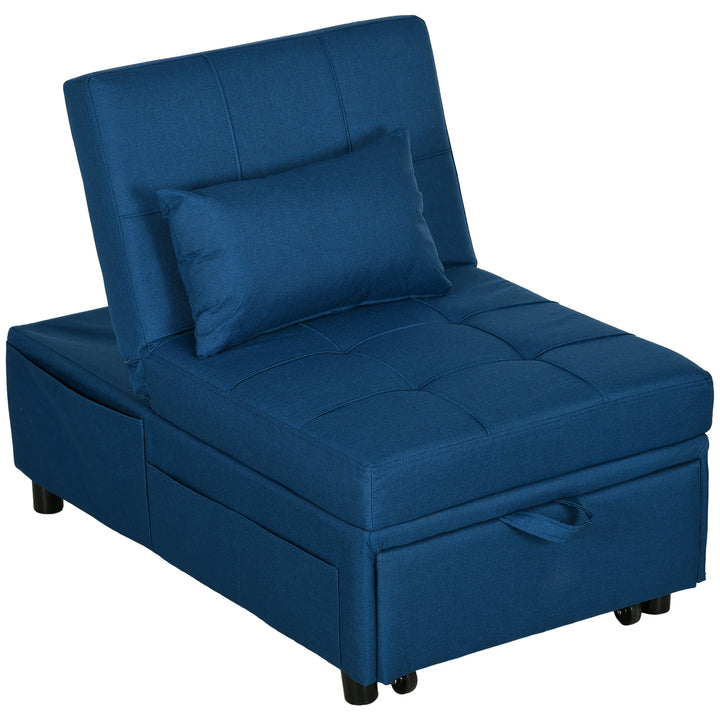 Four-In-One Single Sleeper Chair - Dark Grey - Blue