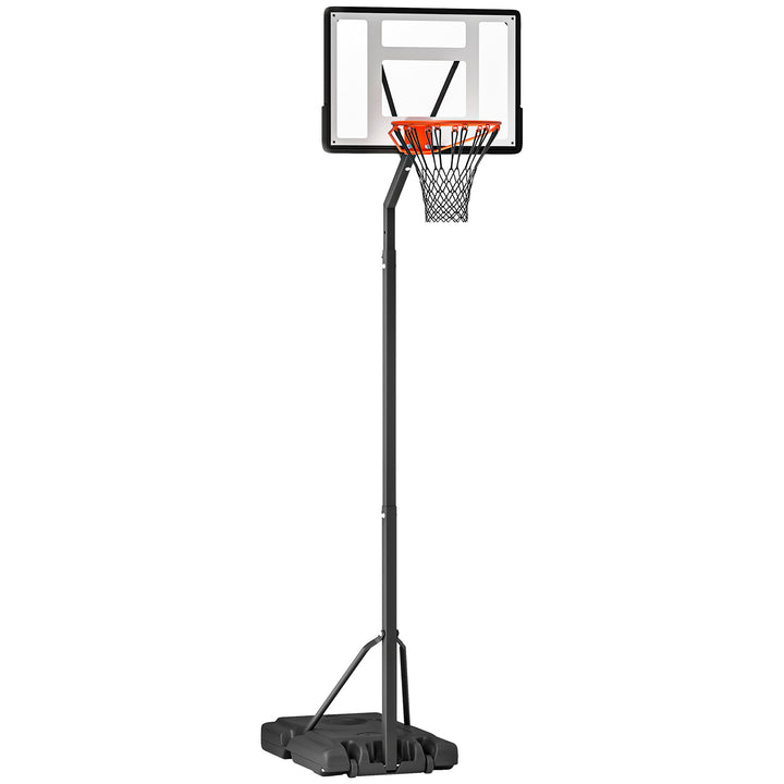 HOMCOM Adjustable Basketball Hoop Stand, Freestanding with Backboard & Wheels, 255-305cm, Black | Aosom UK