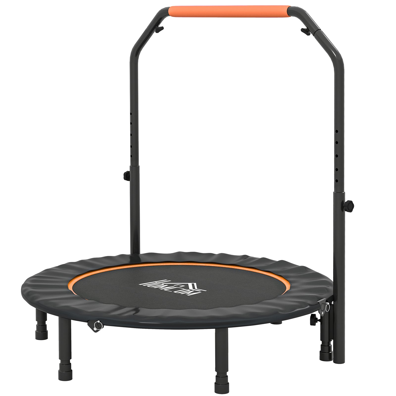 45" Foldable Mini Fitness Trampoline, with Adjustable Foam Handle, Orange