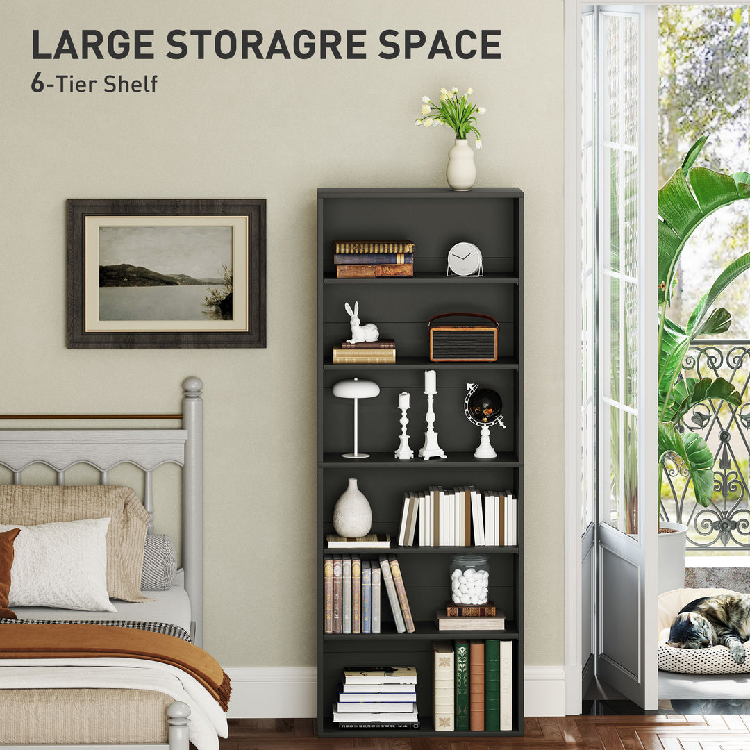Six Shelf Bookcase - Black