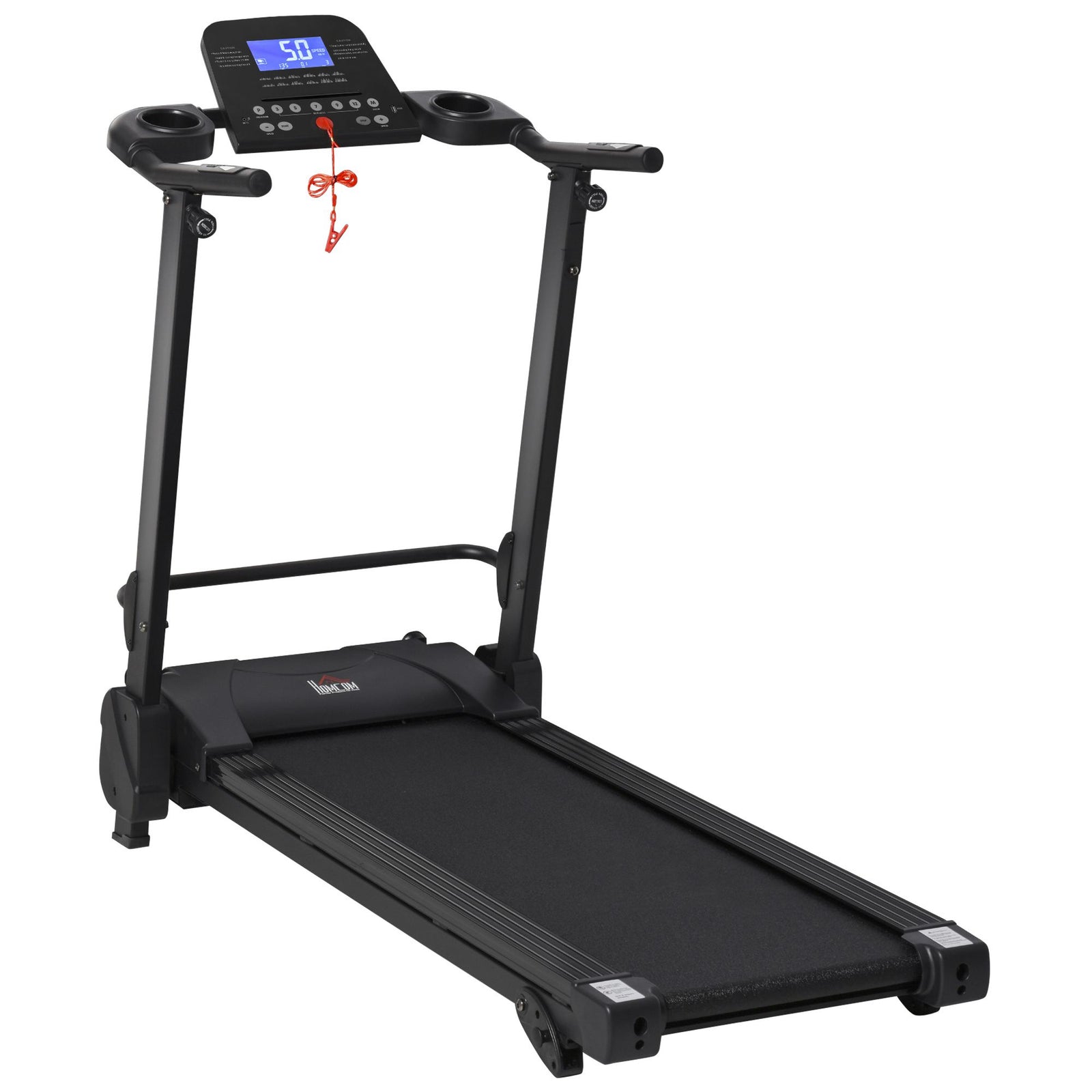 2.5HP 14Km/h Manual Incline Electric Running Machine Motorized Treadmill Folding, MP3 & USB Player, 12 Preset Programs, 5 Speed Shortcut, w/ WIDE RUNNING BELT, LCD Display, Drink Holders