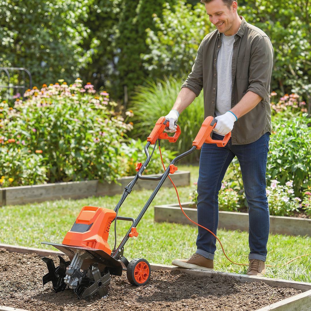 1500W Electric Garden Tiller w/Foldable Handle, 40cm Working Width, 20