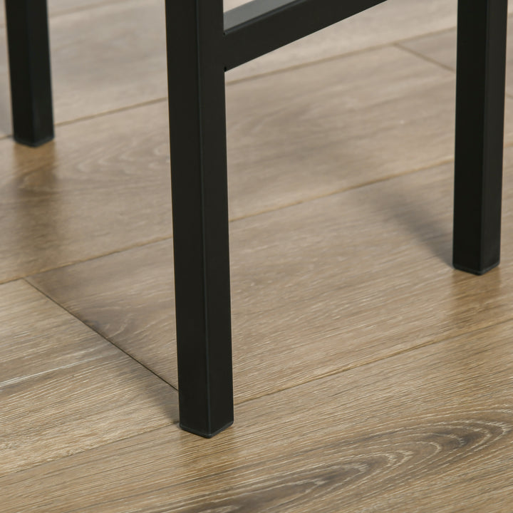 MCL Industrial Bar Stools, Set of 2 Kitchen Breakfast Bar Chairs with Footrest, Counter Height Island Stools for Dining Area, Home Pub, Rustic Brown