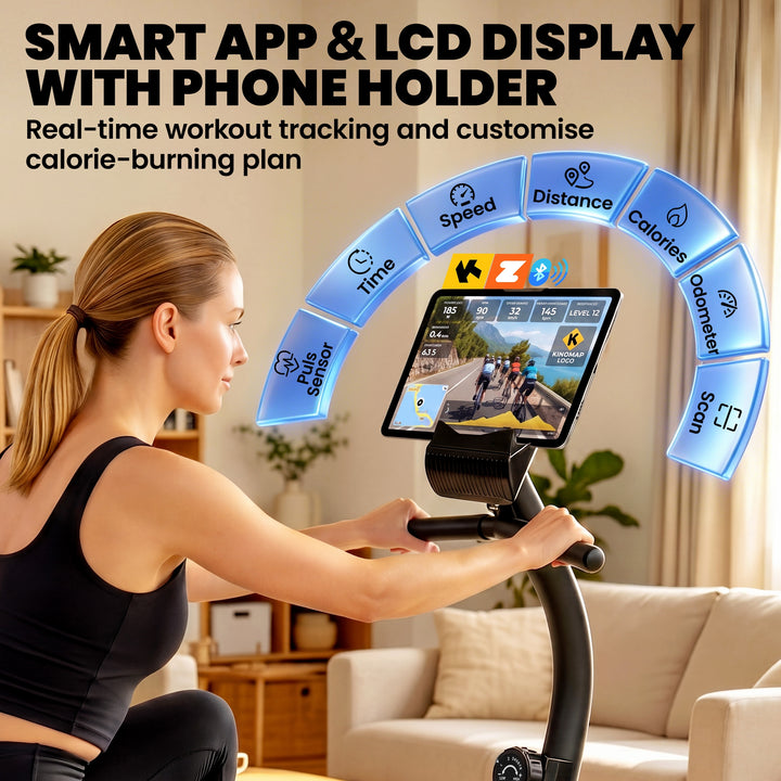 Recumbent Exercise Bike for Home, Stationary Bike with Bluetooth, App 