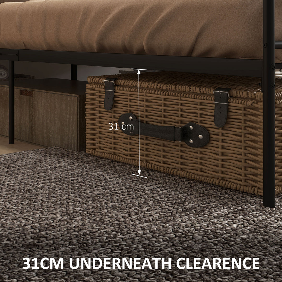 MCL King Size Bed Frame, 5ft4 Metal Bed Base with Headboard and Footboard, 31cm Underneath Storage Space for Bedroom