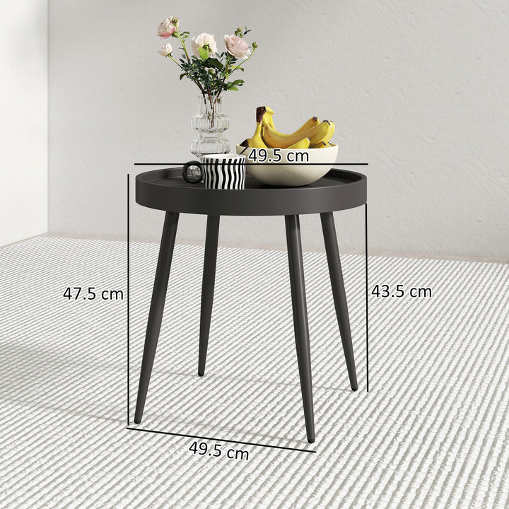 49.5 cm Round Garden Table, Small Outdoor Coffee Side Table with Plast