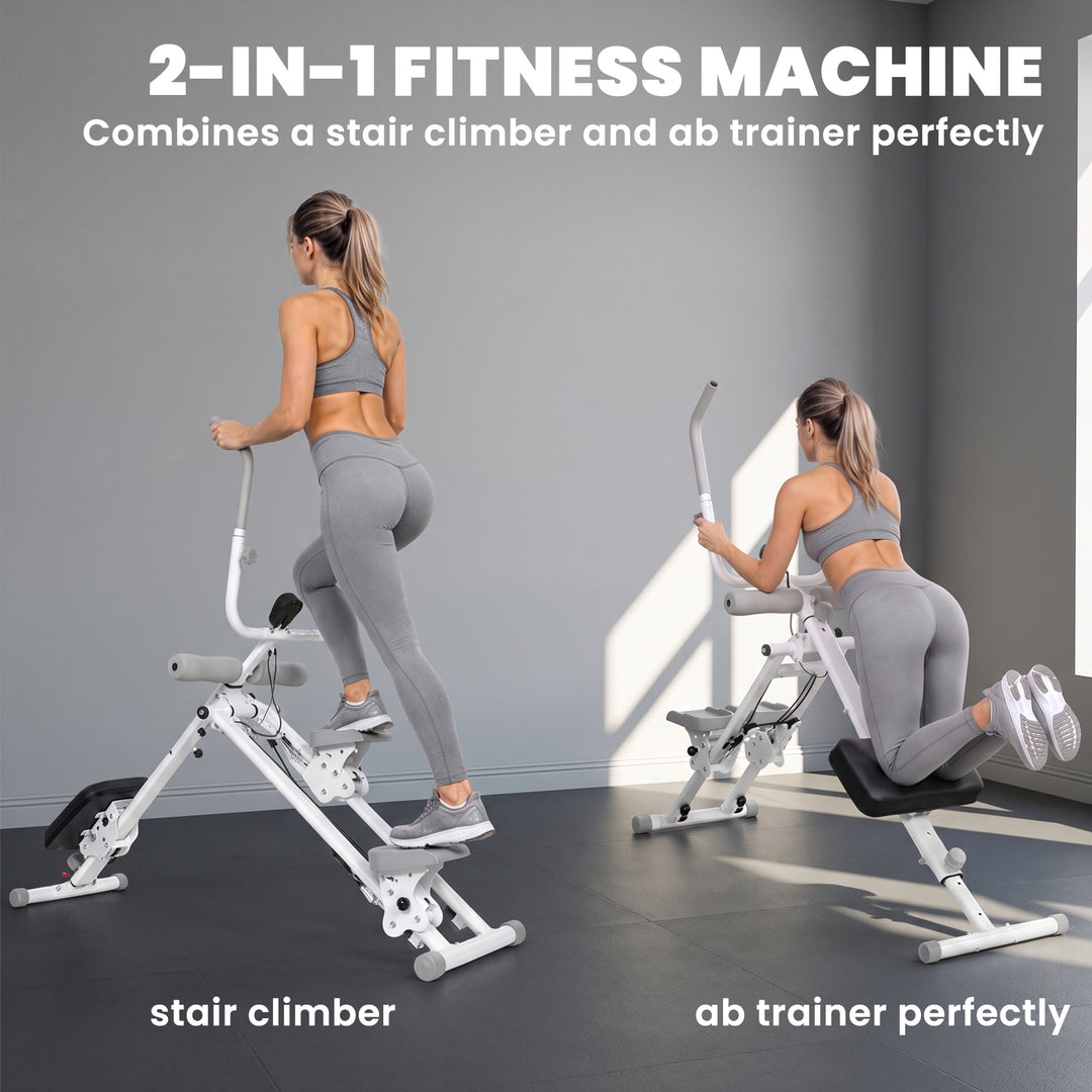 2-in-1 Ab Machine and Stair Stepper, Foldable Ab Trainer and Climbing - view 4