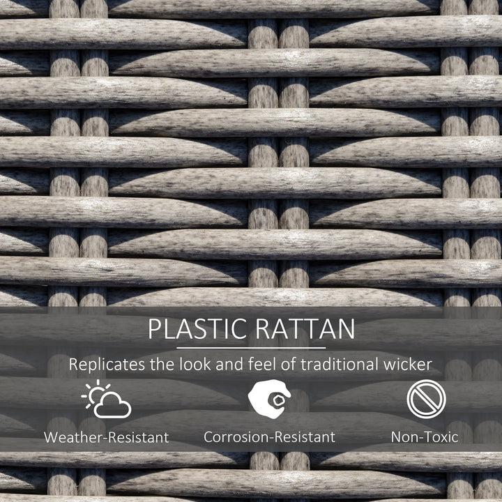 MCL 8-Seater Outdoor PE Rattan Sofa Set Conversation Set w/ Fire Pit Table, L-Shape Sofa, Footstool and Furniture Cover