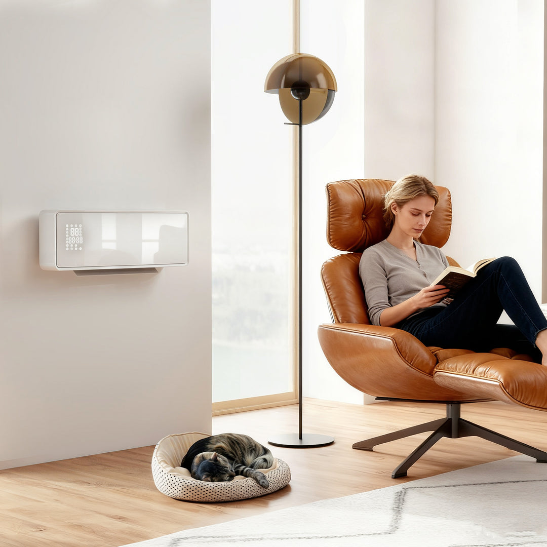 2000W Ceramic Electric Heater with Fan, Adjustable Thermostat, Wall Mo