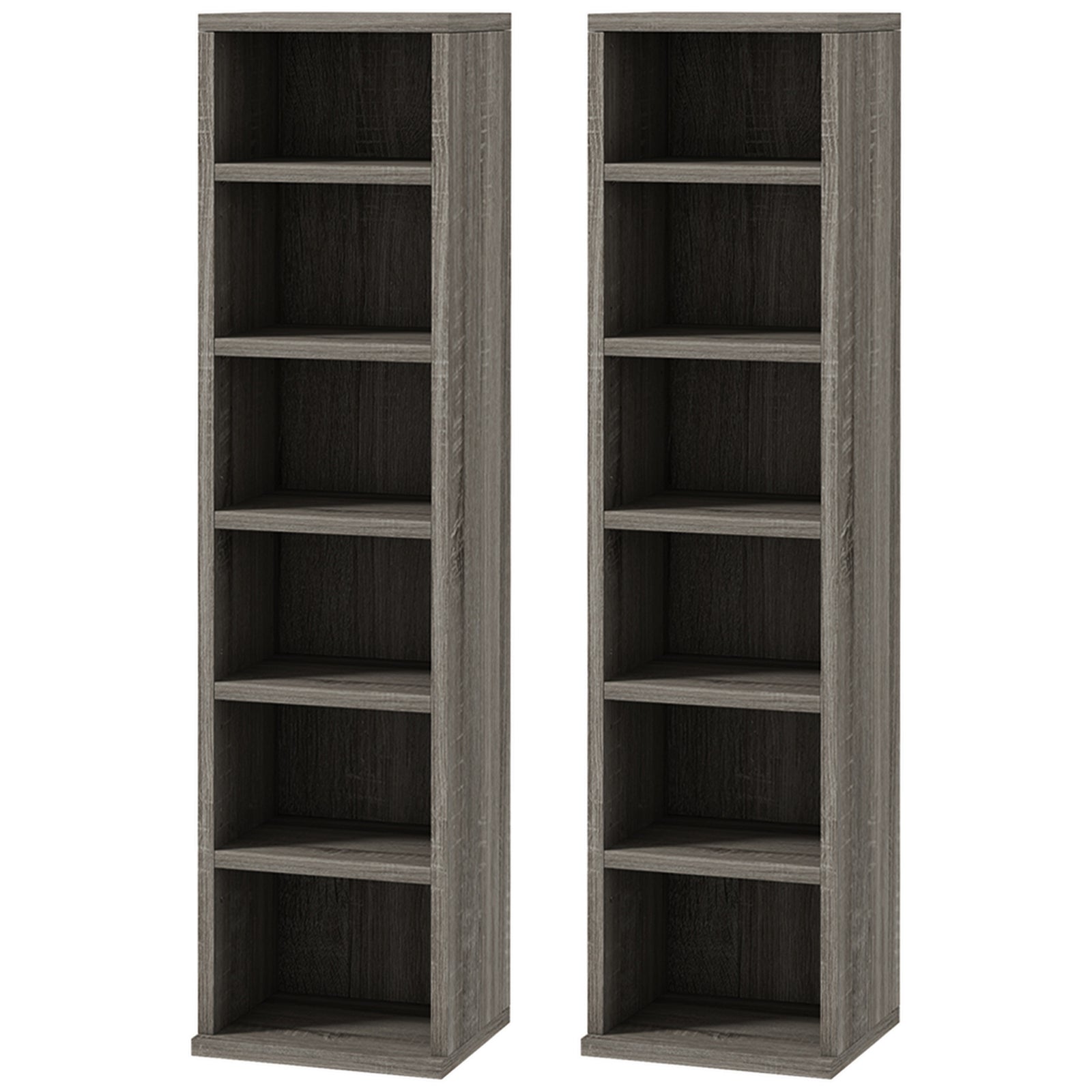 Set of Two 102 CD Storage Units - Dark Wood-Effect
