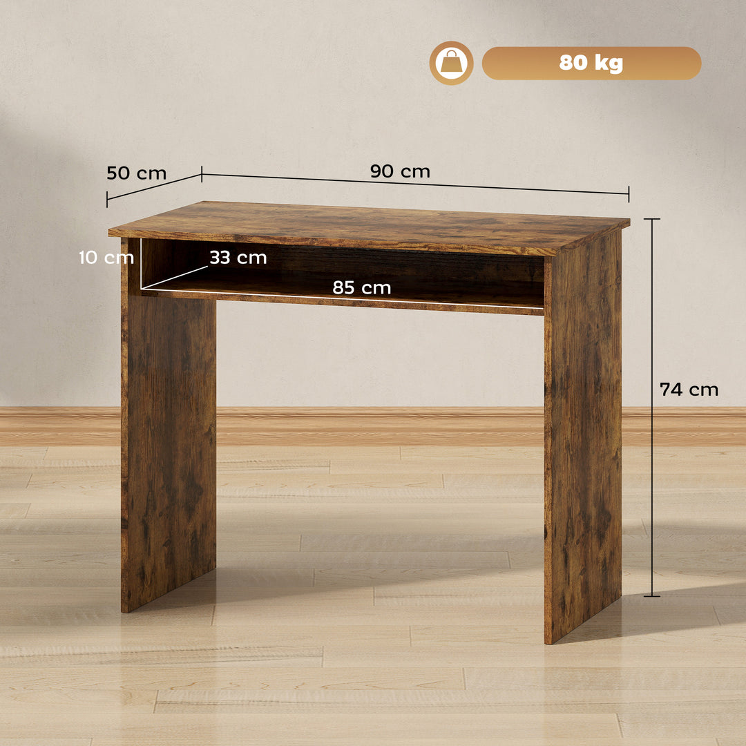 Boxy Work Desk, with Shelf - Wood-Effect