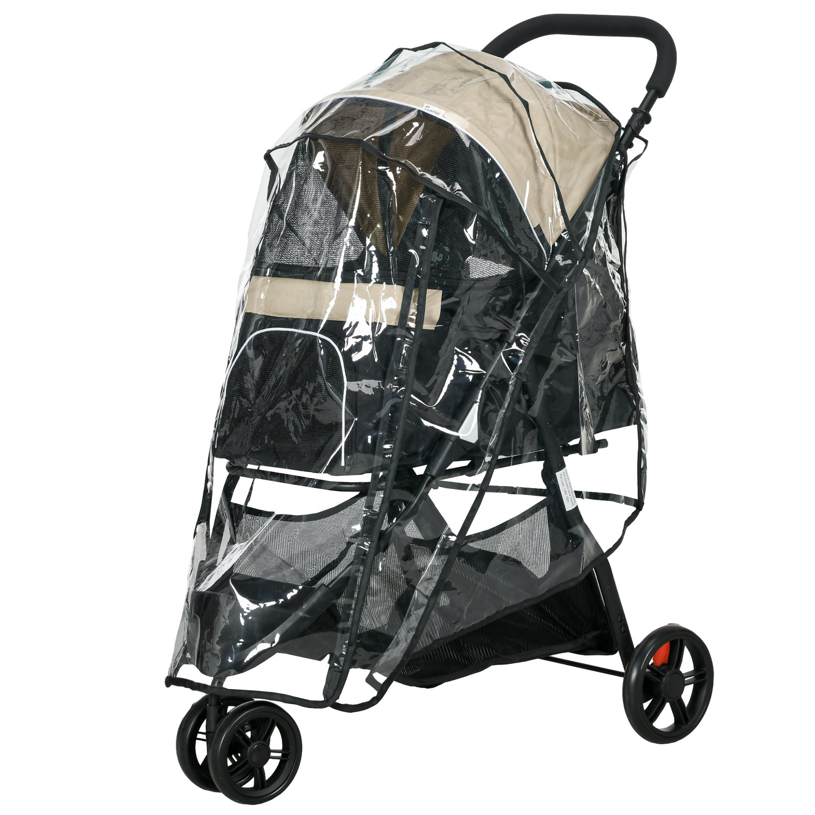 Foldable Pet Stroller w/ Rain Cover, for XS Dogs, S Dogs - Khaki
