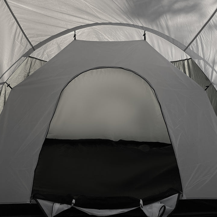 6-9 Man Tent with Bedrooms and Living Room, Accessories Included, Dark Grey