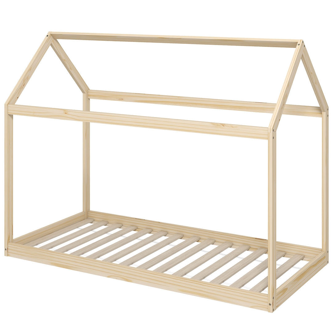 Single Bed Frame, House Scandinavian Wooden Bed Frame for 90W x 190Dcm