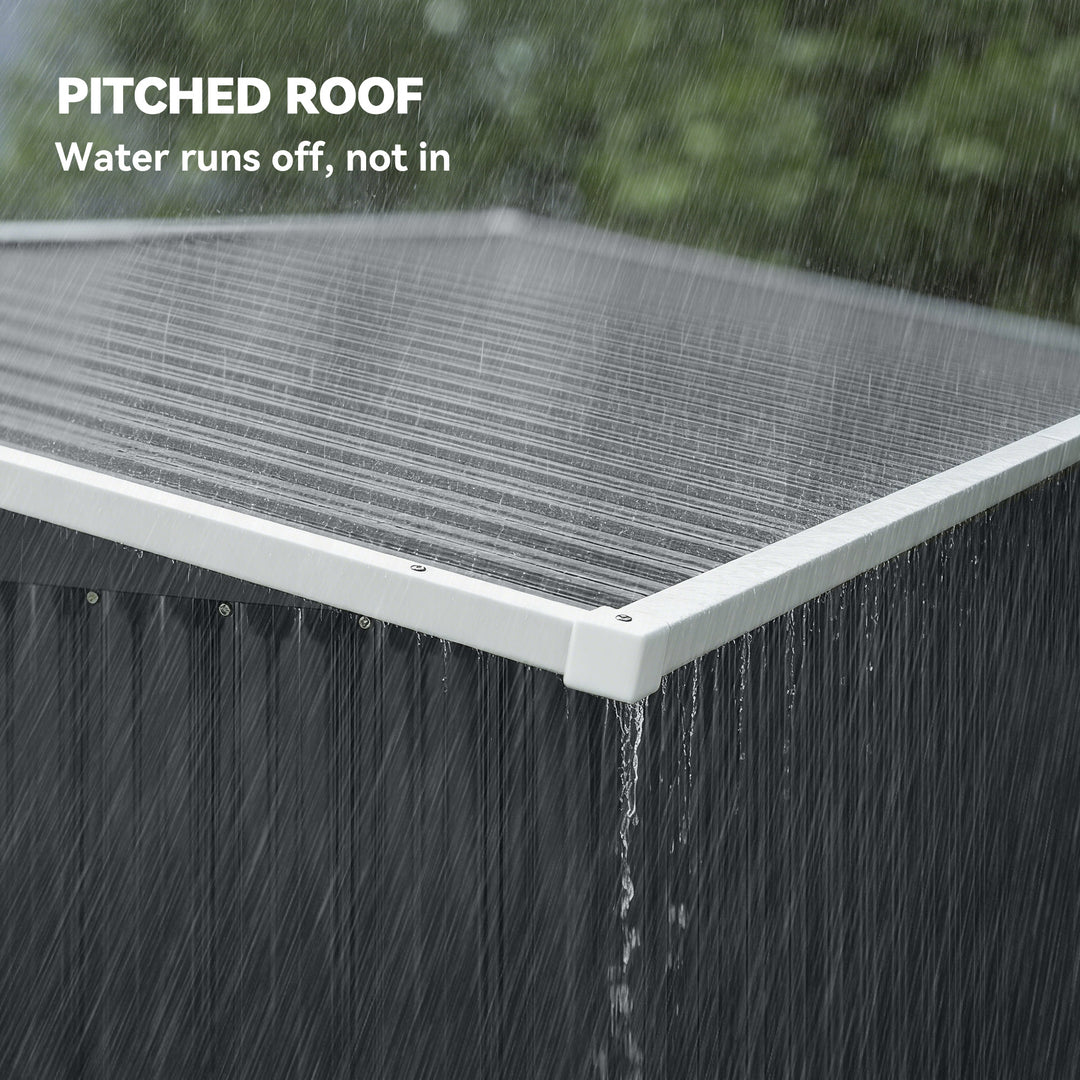 7.5 x 4.3ft Metal Garden Storage Shed, Waterproof Outdoor Shed with Tr